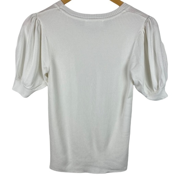 Double Zero Ribbed Top with Puff Sleeves - Picture 2 of 6